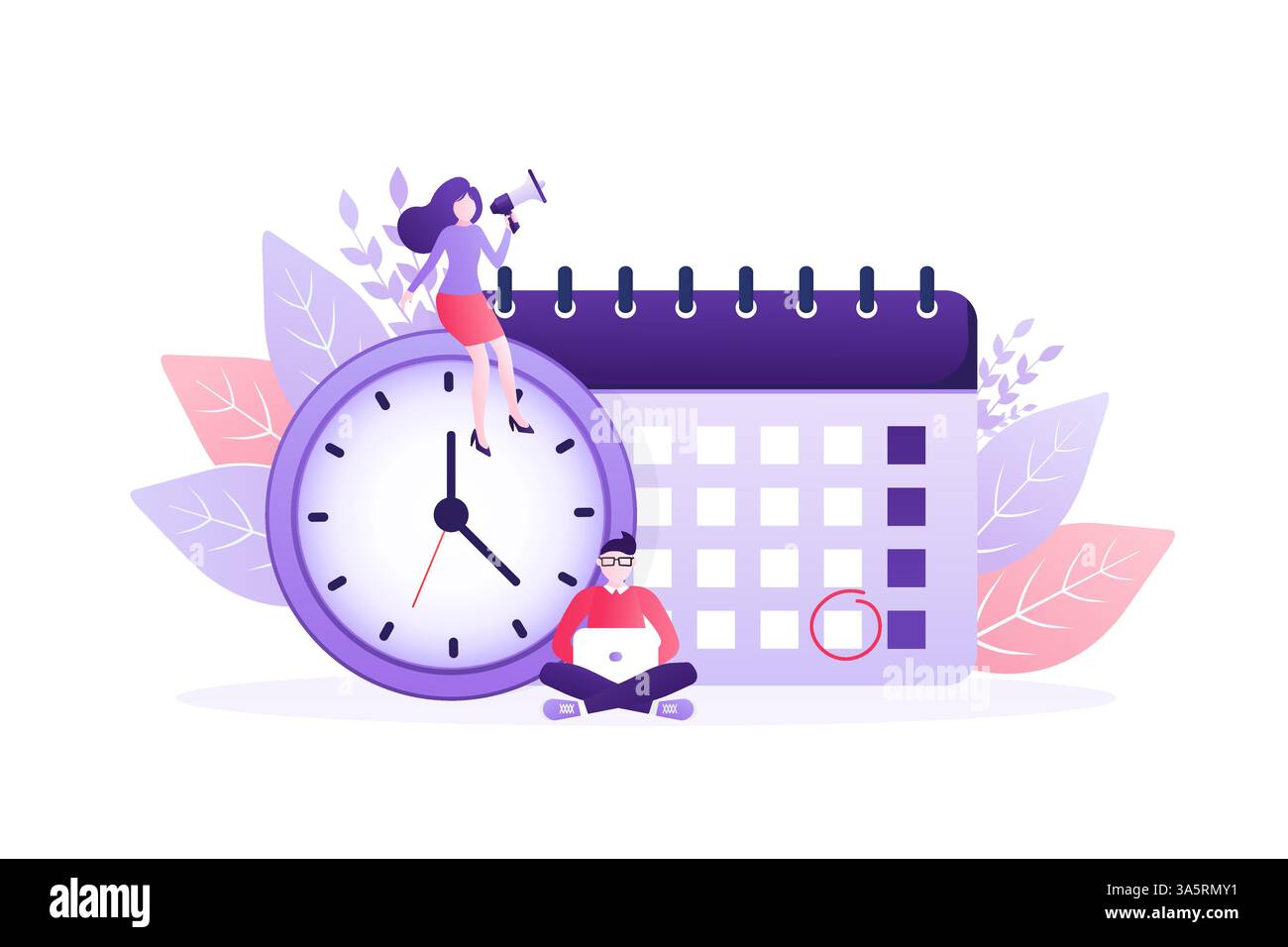 Flat time management for report design. Isometric vector illustration ...