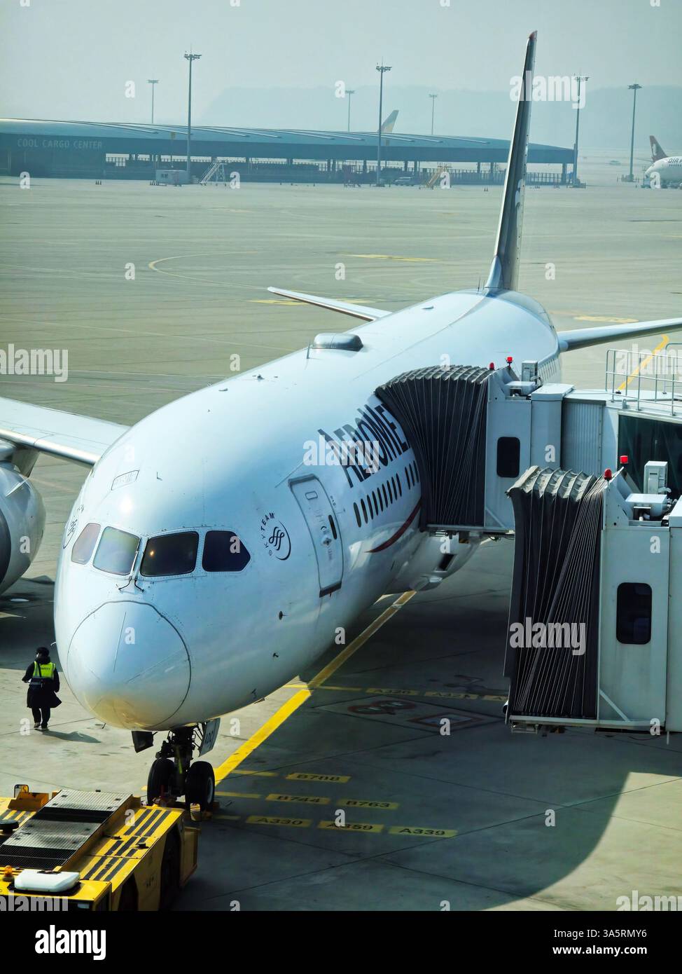 An Aeromexico plane at Incheon International Airport in South Korea. - Smartphone Captured Stock Image