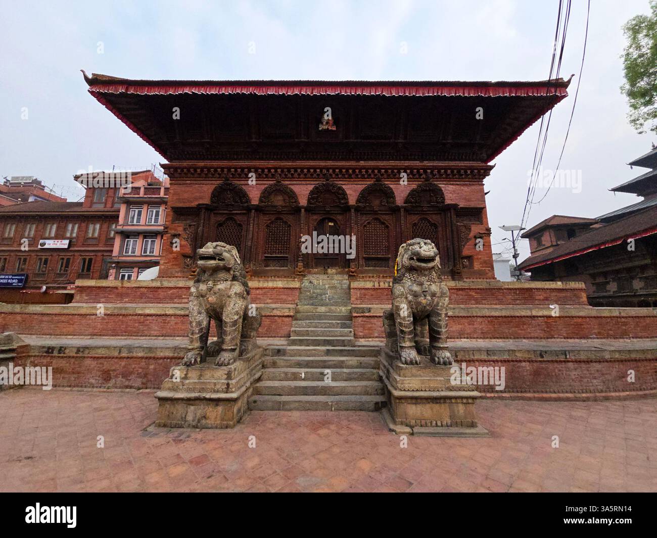 Madyo Parvati Temple in Kathmandu's Durbar Square, Nepal. - Smartphone Captured Stock Image