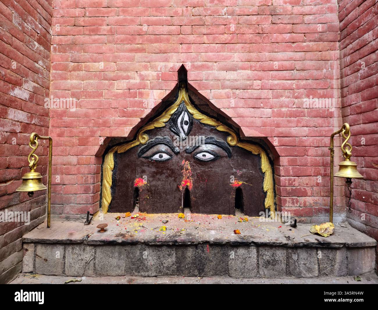 A small temple near the Newroad complex in Kathmandu, Nepal. - Smartphone Captured Stock Image