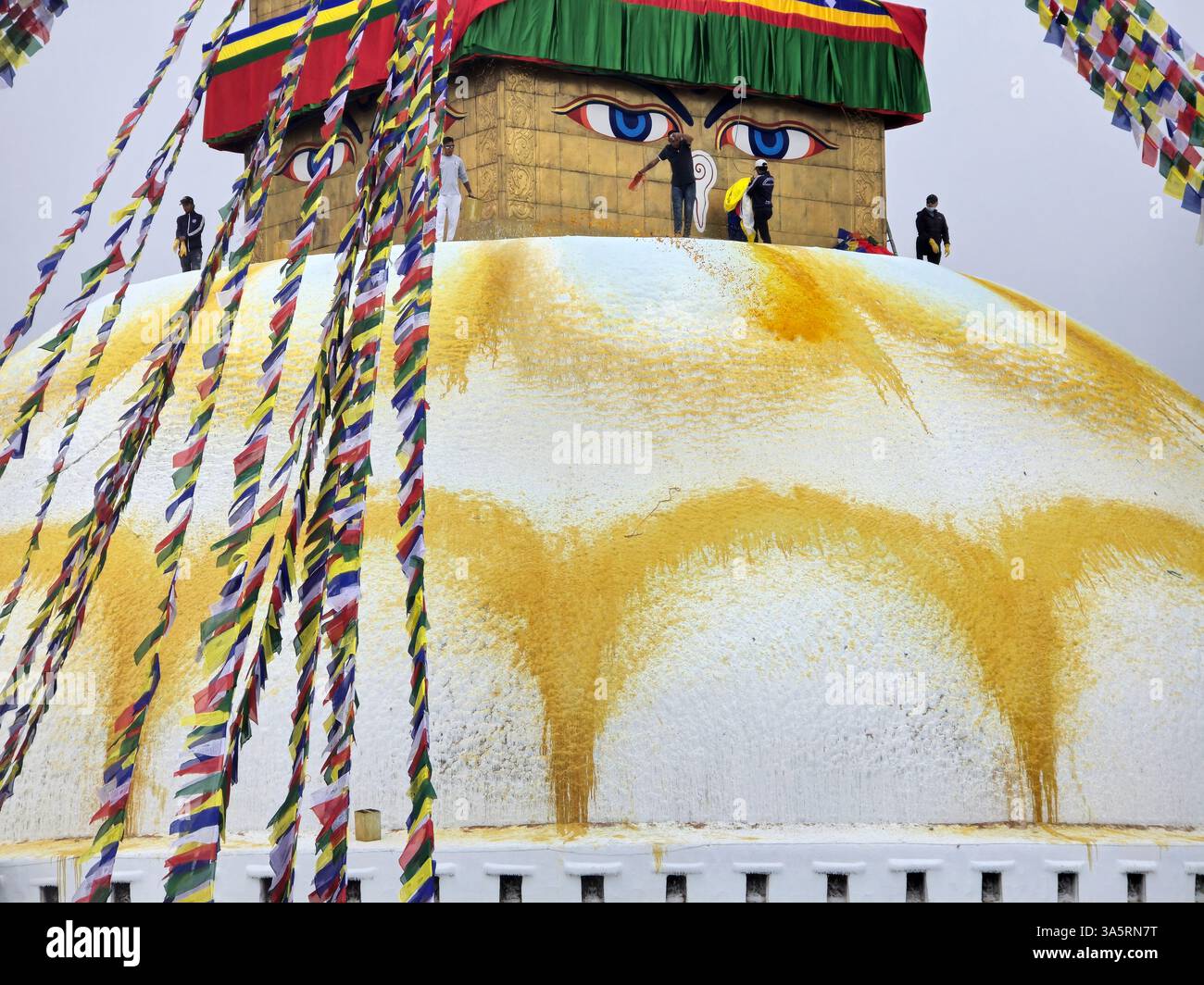The beautiful stupa at the Boudhanath temple in Kathmandu, Nepal Stock ...