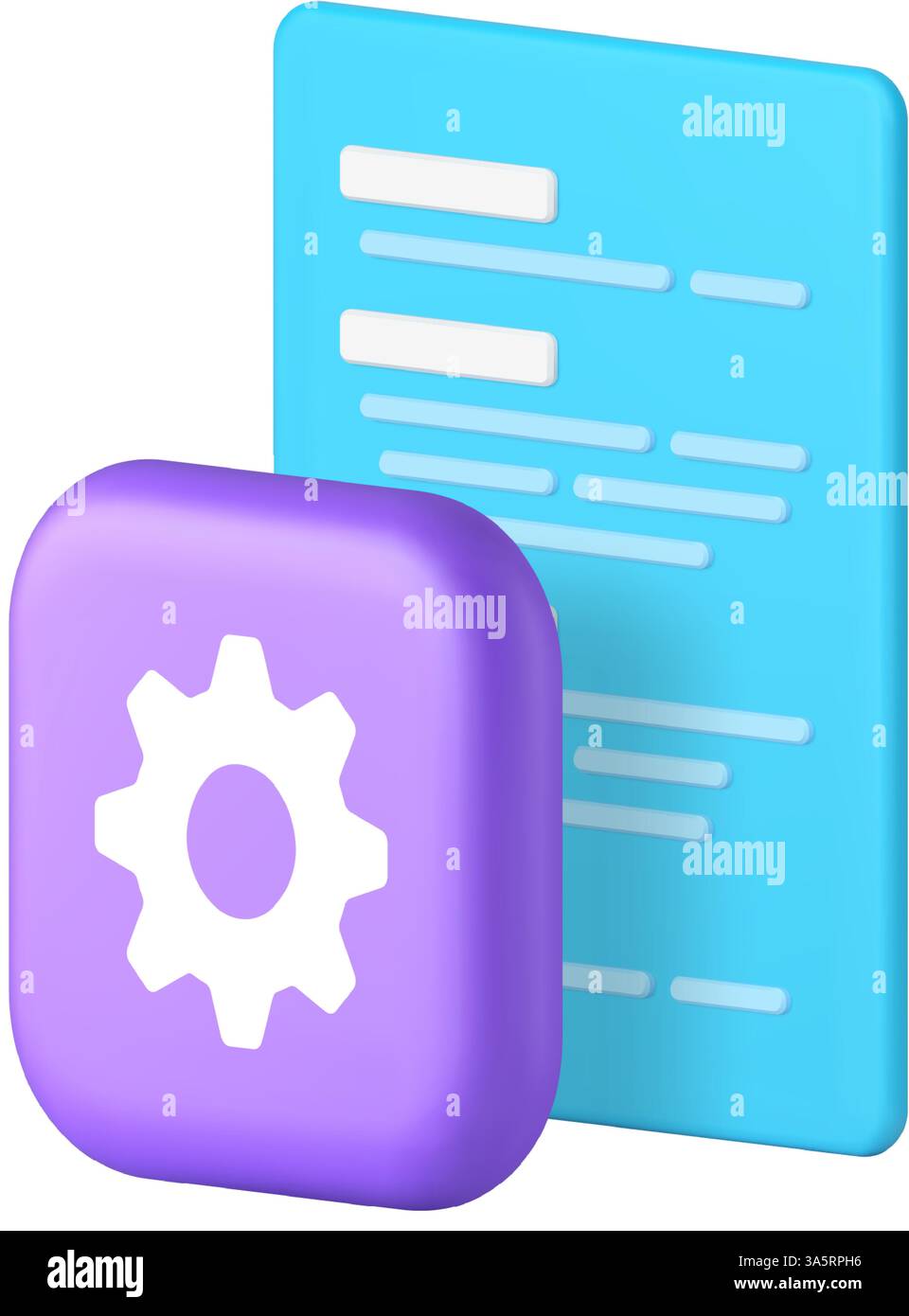 Program software development web site code setting option setup 3d icon realistic vector illustration. Data optimization technology coding application Stock Vector