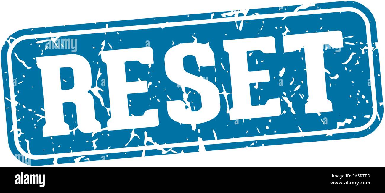 reset stamp. reset rectangular sign isolated on transparent background Stock Vector