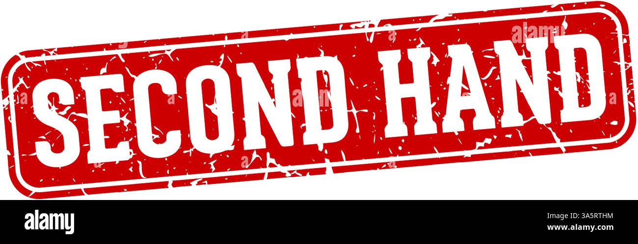 second hand stamp. second hand rectangular sign isolated on transparent background Stock Vector