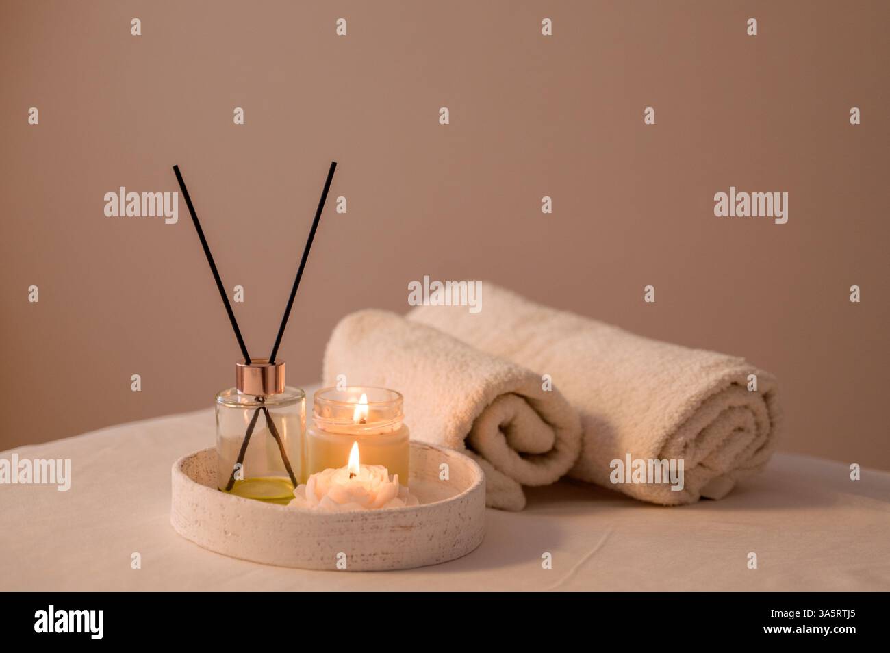 Lit candles aroma sticks hi-res stock photography and images - Alamy