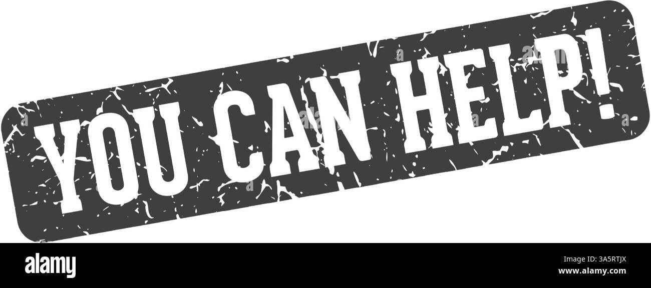 you can help stamp. you can help rectangular sign isolated on transparent background Stock Vector