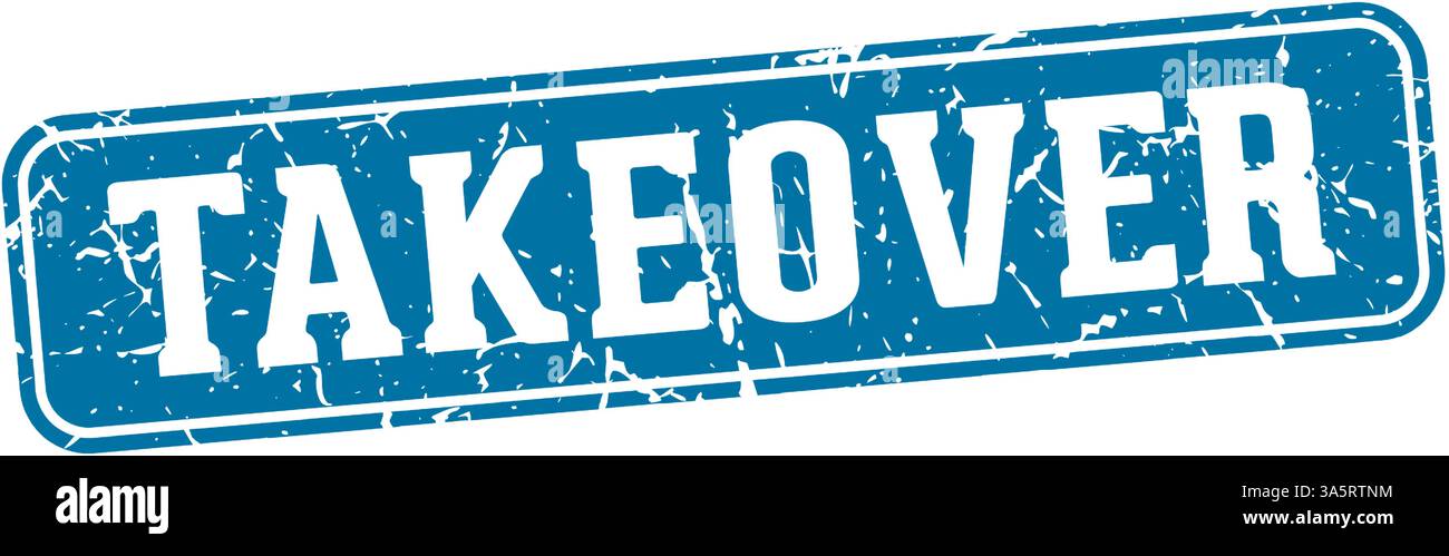 takeover stamp. takeover rectangular sign isolated on transparent background Stock Vector