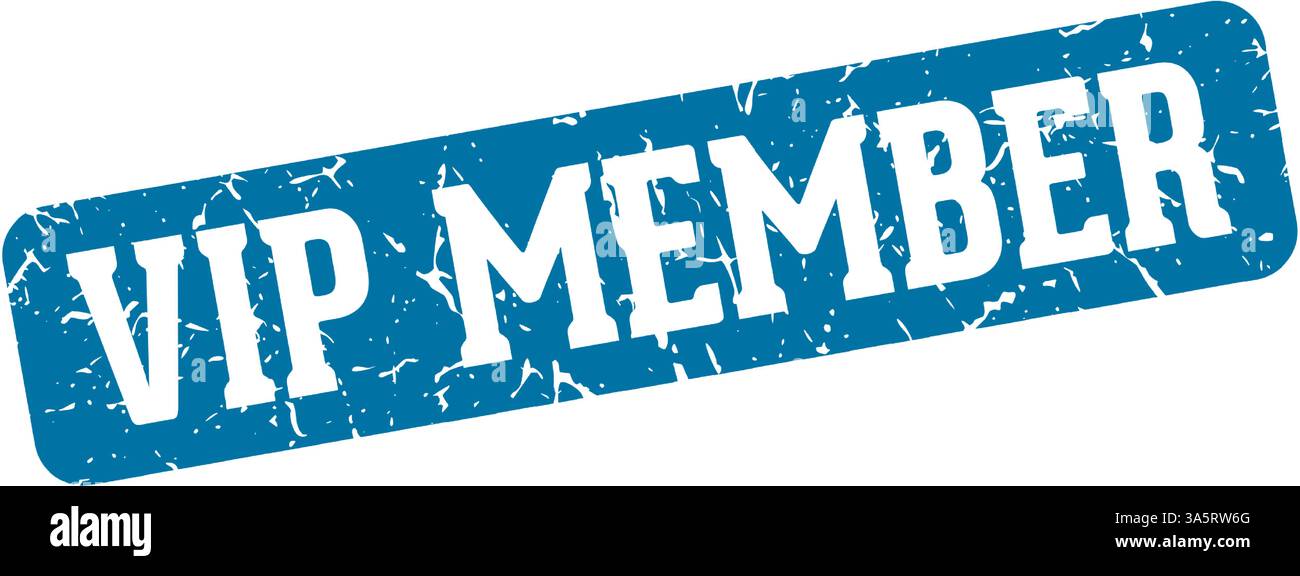vip member stamp. vip member rectangular sign isolated on transparent background Stock Vector