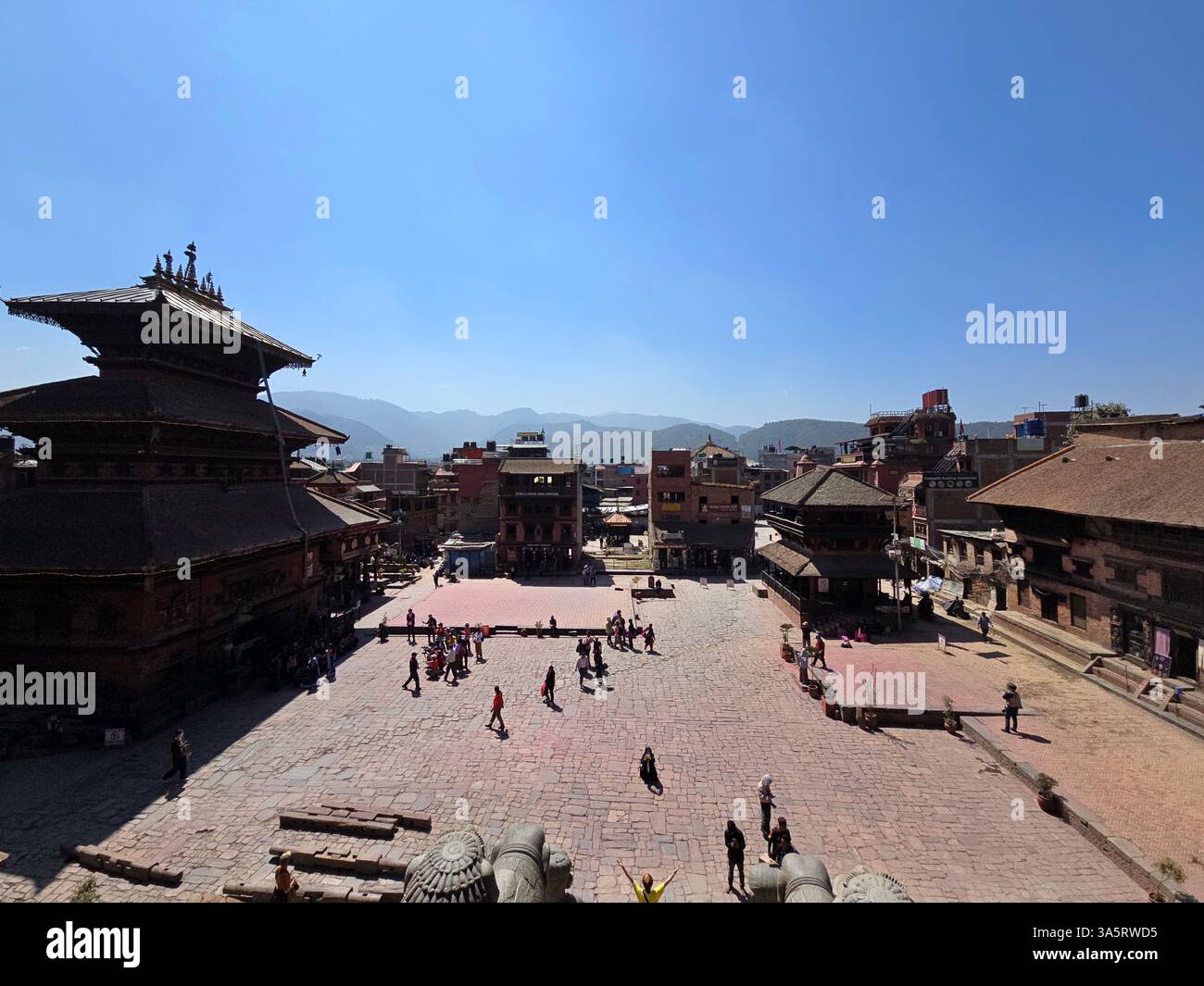 Taumadhi Square in Bhaktapur, Kathmandu Valley, Nepal. - Smartphone Captured Stock Image