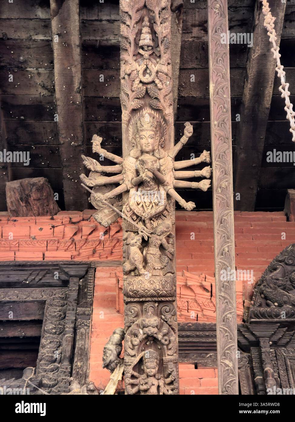 Taumadhi Square in Bhaktapur, Kathmandu Valley, Nepal. - Smartphone Captured Stock Image