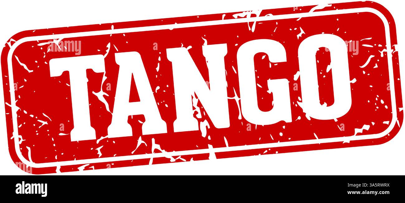 tango stamp. tango rectangular sign isolated on transparent background Stock Vector