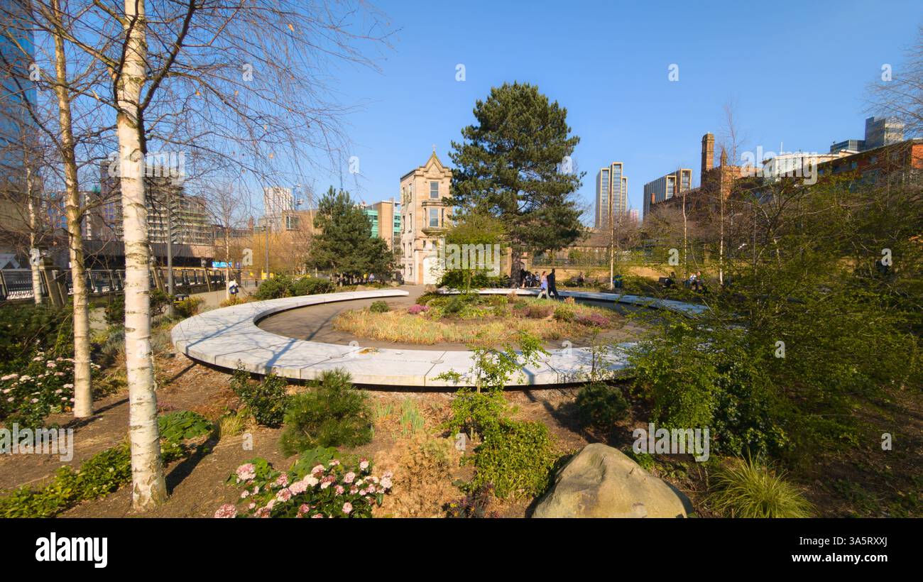 Glade of Light memorial gardens, Manchester UK - Smartphone Captured Stock Image