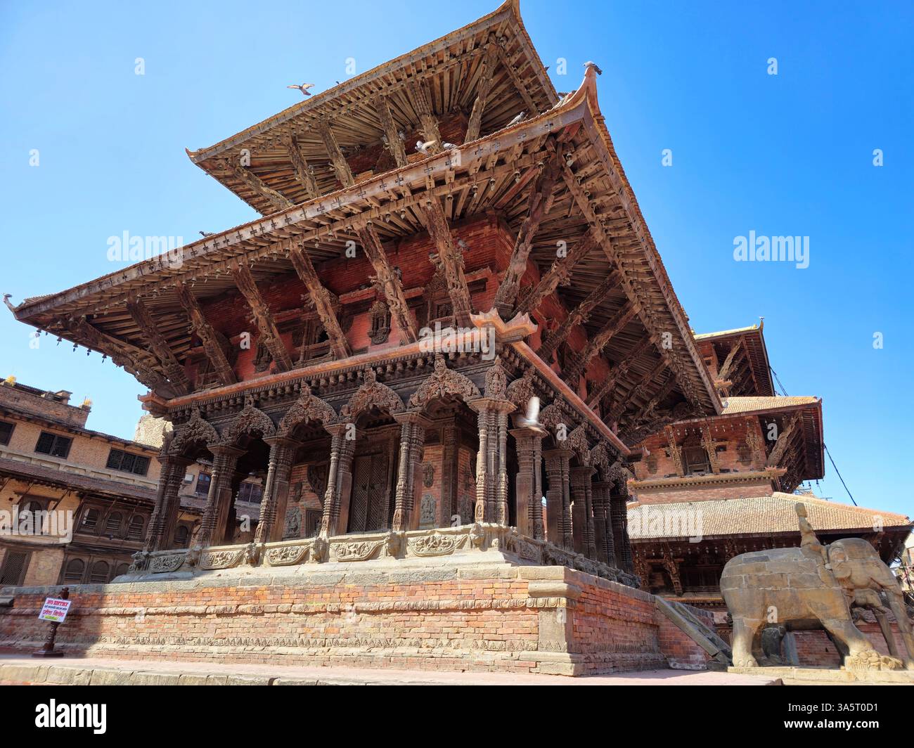 The Vishwanath temple at the Durbar square in Patan, Nepal. - Smartphone Captured Stock Image