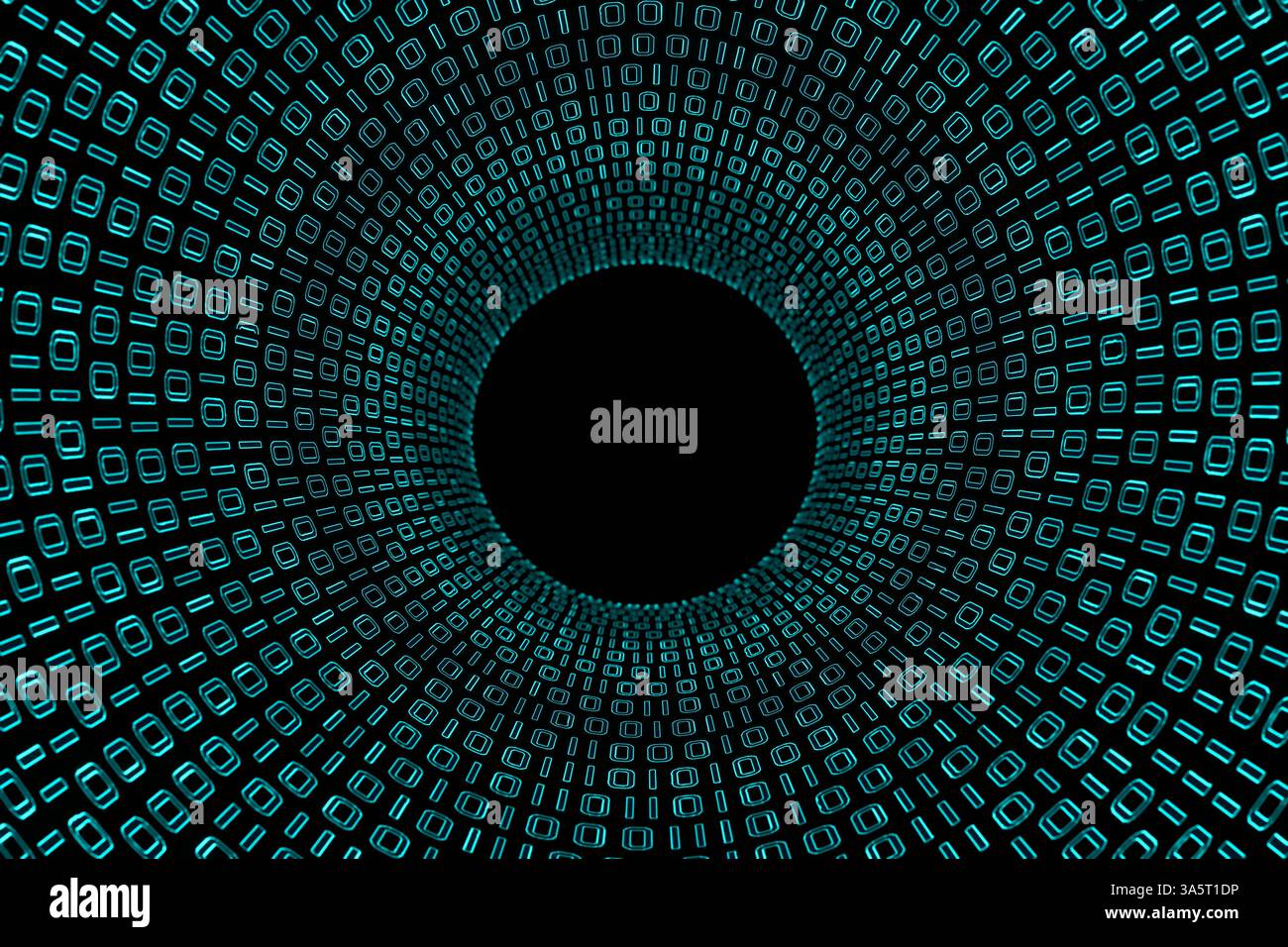 3d Data Digital Binary Tunnel Stock Photo