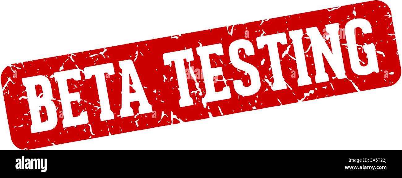 beta testing stamp. beta testing rectangular sign isolated on transparent background Stock Vector