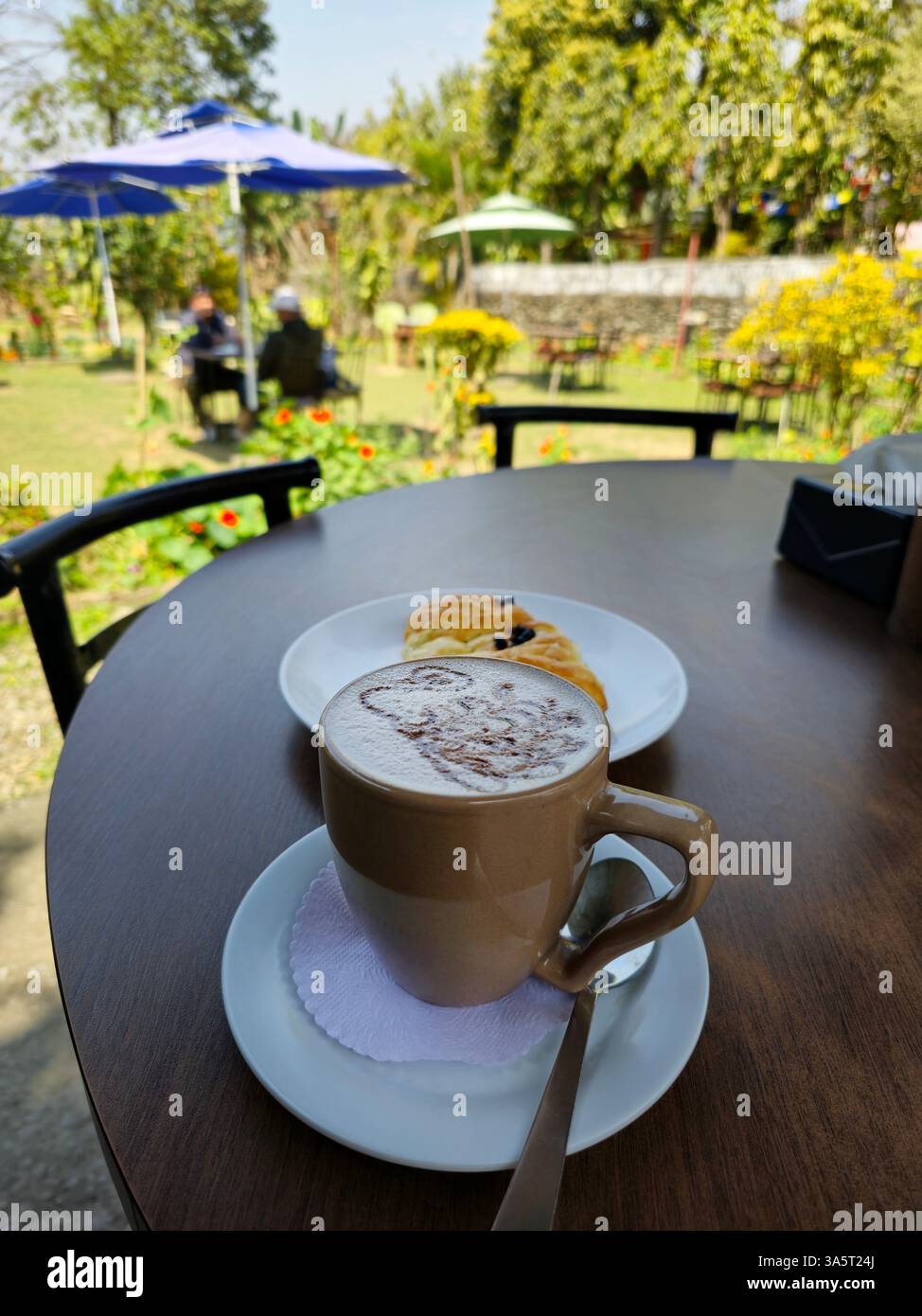The German bakery in Pokhara, Nepal. - Smartphone Captured Stock Image