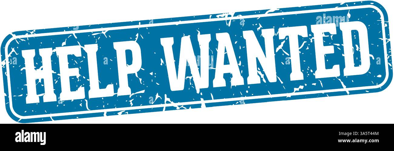 help wanted stamp. help wanted rectangular sign isolated on transparent background Stock Vector