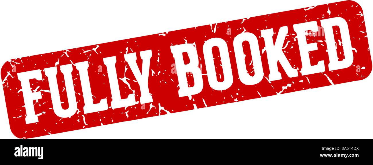fully booked stamp. fully booked rectangular sign isolated on transparent background Stock Vector
