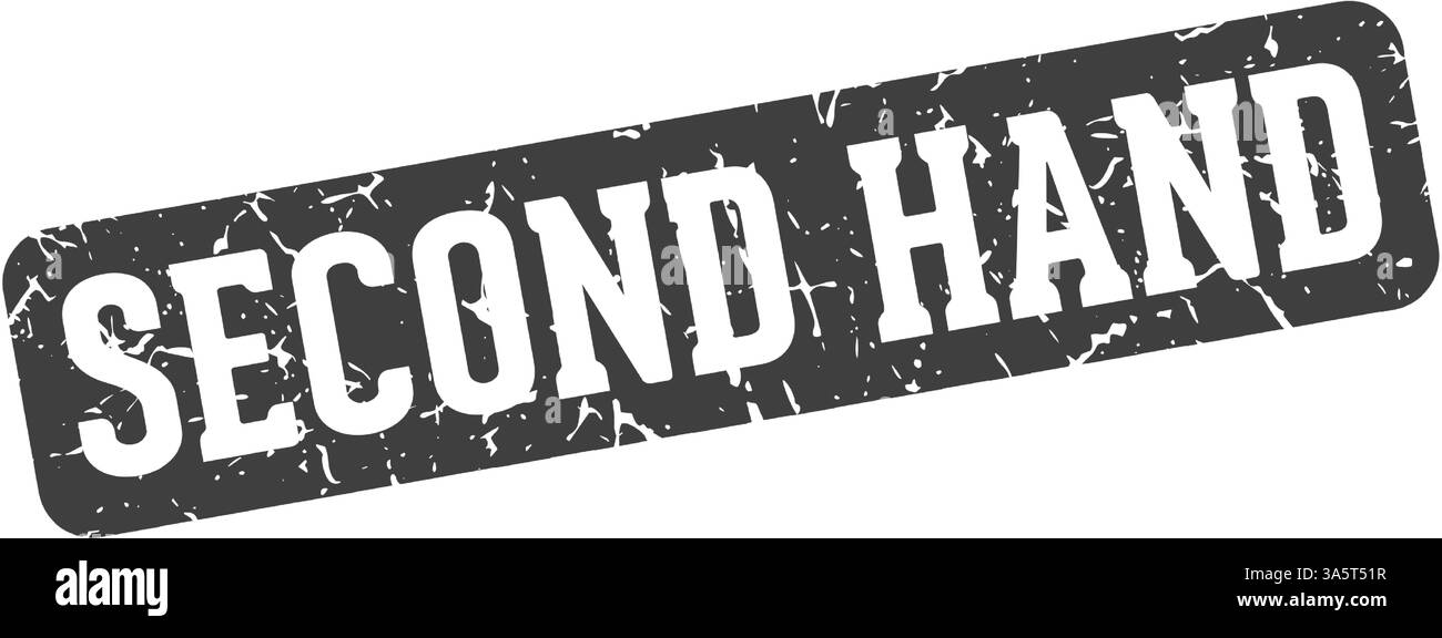 second hand stamp. second hand rectangular sign isolated on transparent background Stock Vector