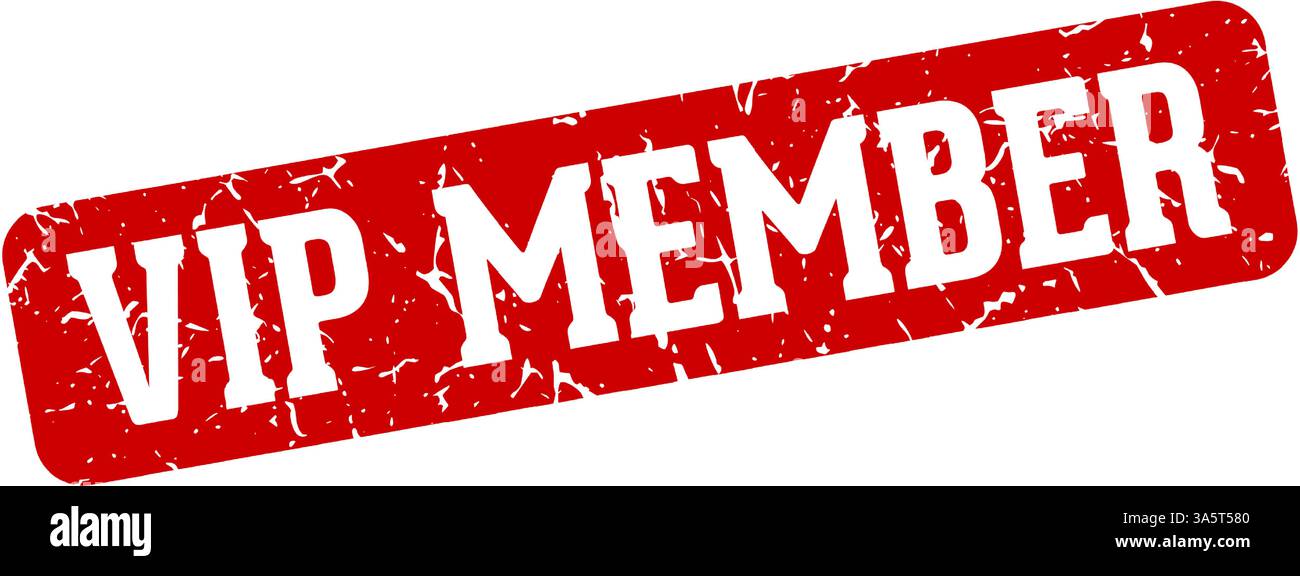 vip member stamp. vip member rectangular sign isolated on transparent background Stock Vector