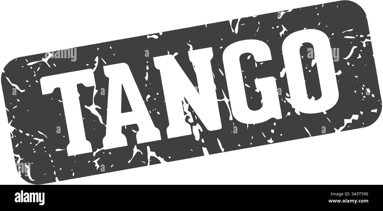 tango stamp. tango rectangular sign isolated on transparent background Stock Vector