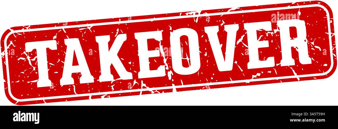 takeover stamp. takeover rectangular sign isolated on transparent background Stock Vector