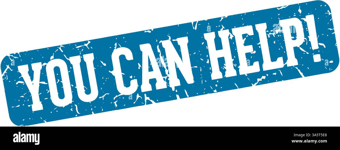 you can help stamp. you can help rectangular sign isolated on transparent background Stock Vector
