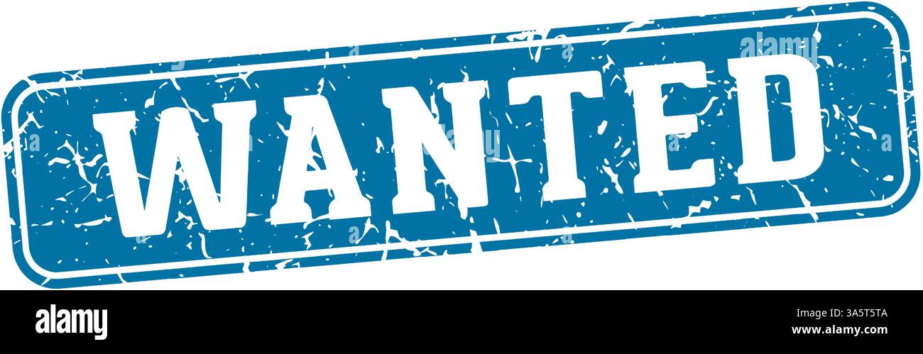 wanted stamp. wanted rectangular sign isolated on transparent background Stock Vector