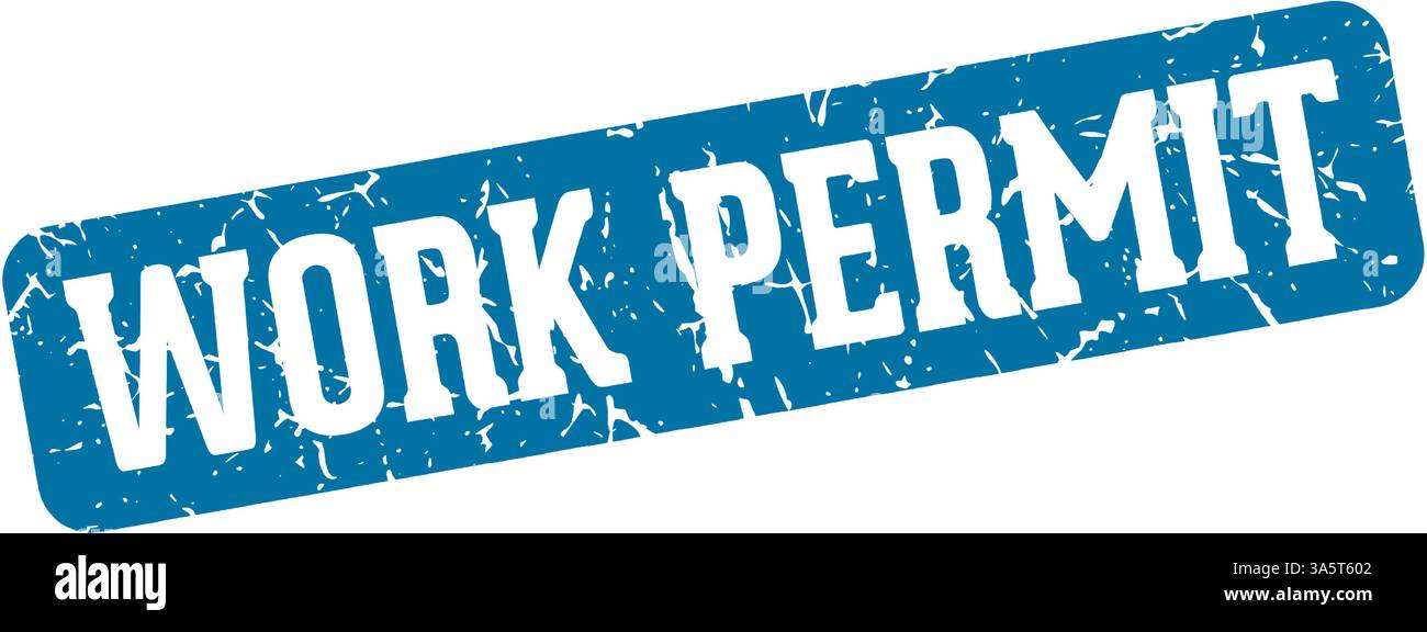 work permit stamp. work permit rectangular sign isolated on transparent background Stock Vector