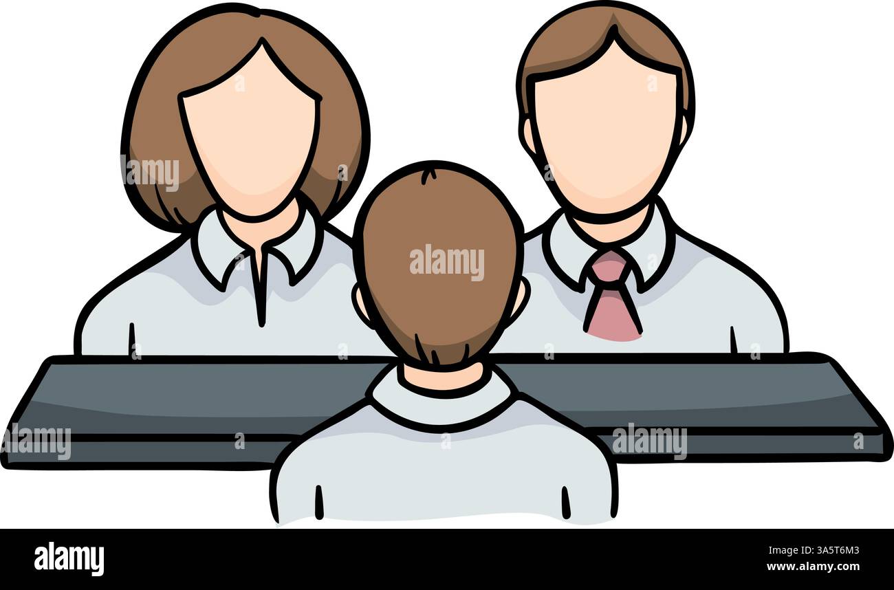 Interview. Recruitment. Group of people. Vector icon isolated on white ...