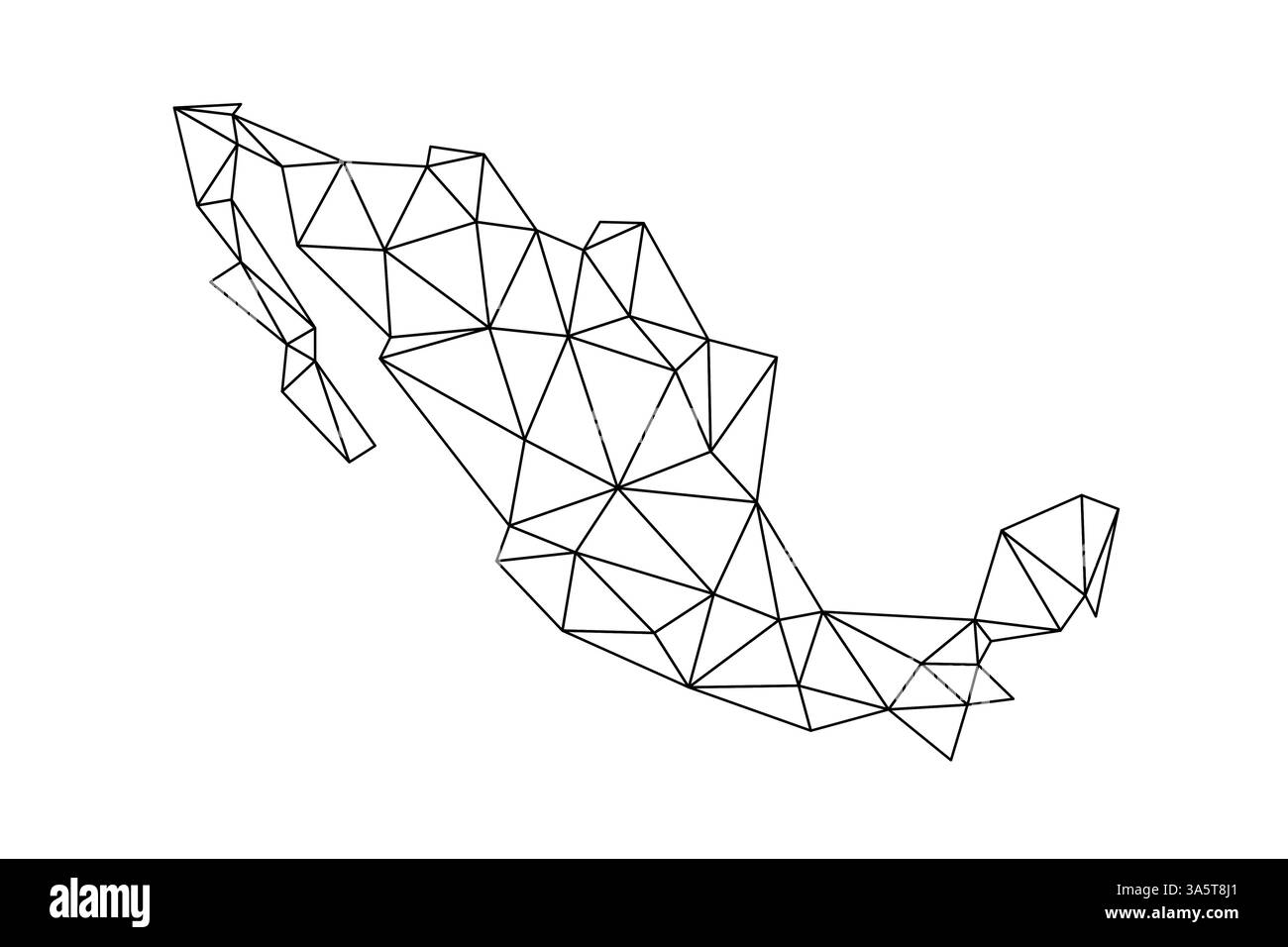 Mexico low poly origami style map. Geometric map simple abstract tech style. Stock Vector