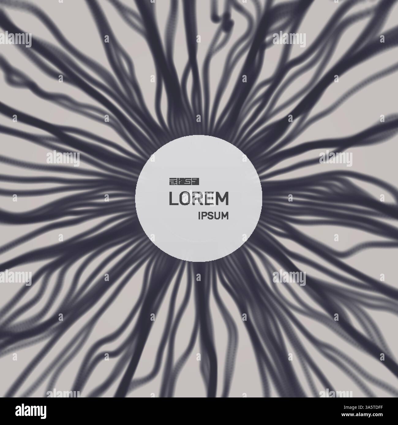 Array with Dynamic Particles. 3D Technology Style. Abstract Background ...