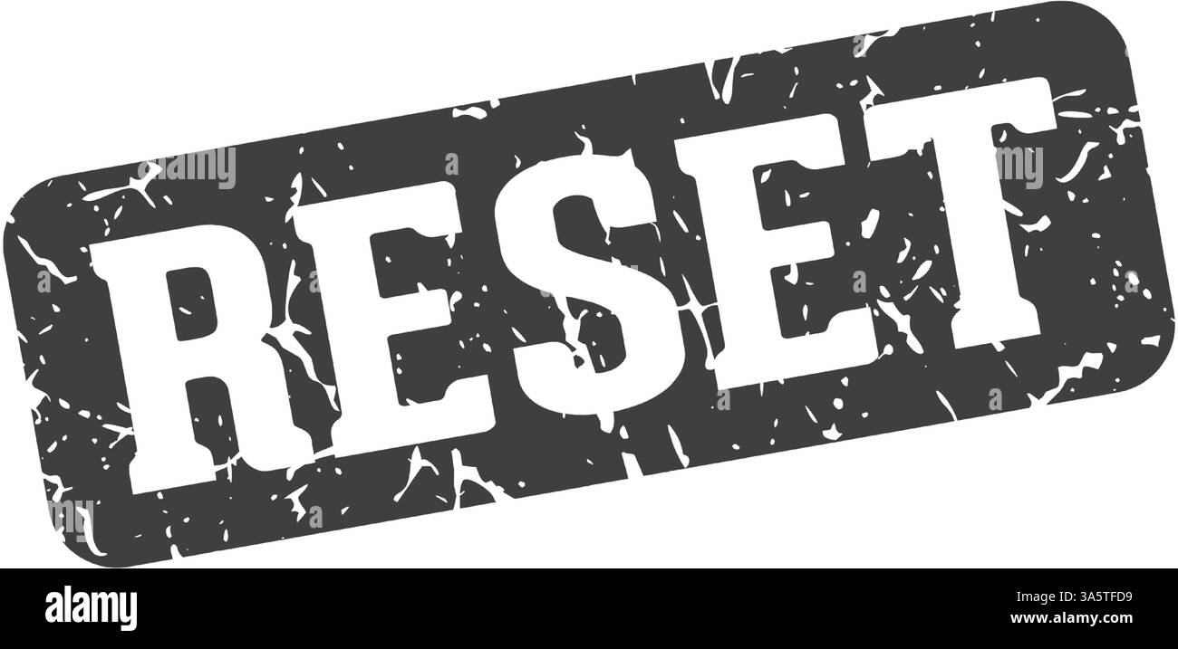 reset stamp. reset rectangular sign isolated on transparent background Stock Vector