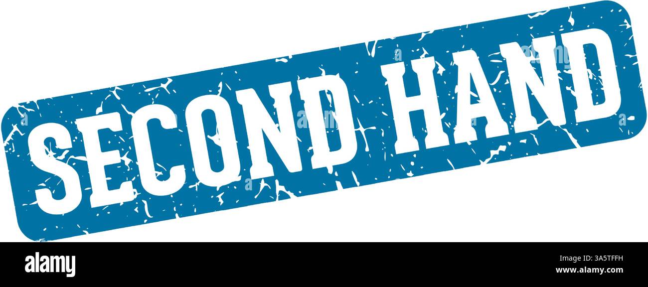 second hand stamp. second hand rectangular sign isolated on transparent background Stock Vector