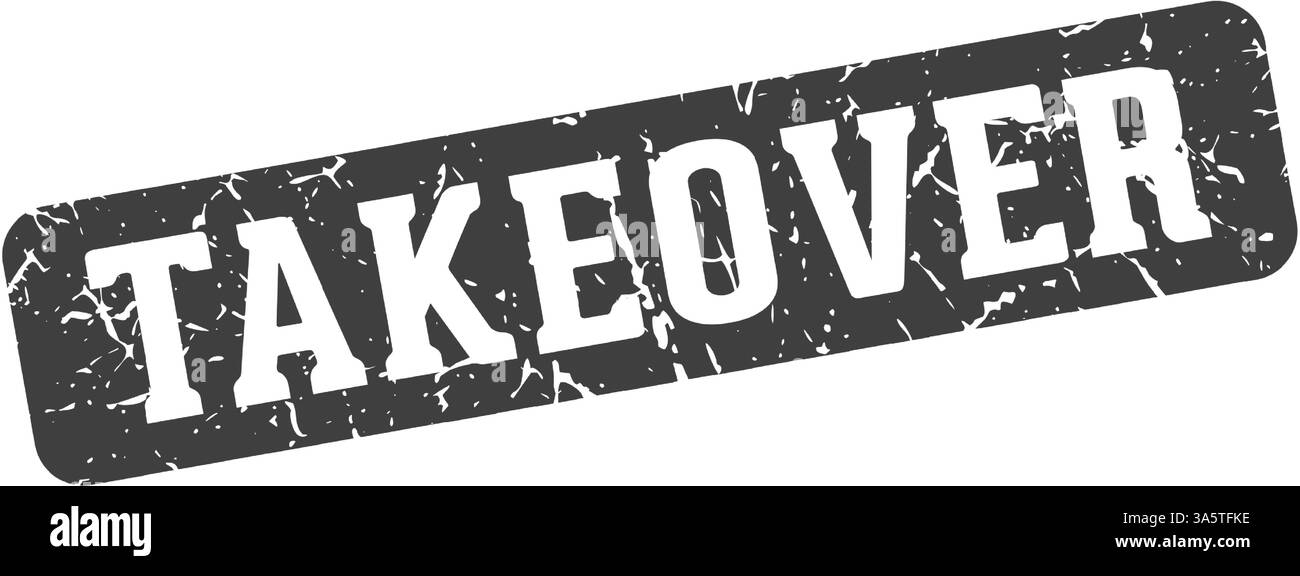 takeover stamp. takeover rectangular sign isolated on transparent background Stock Vector