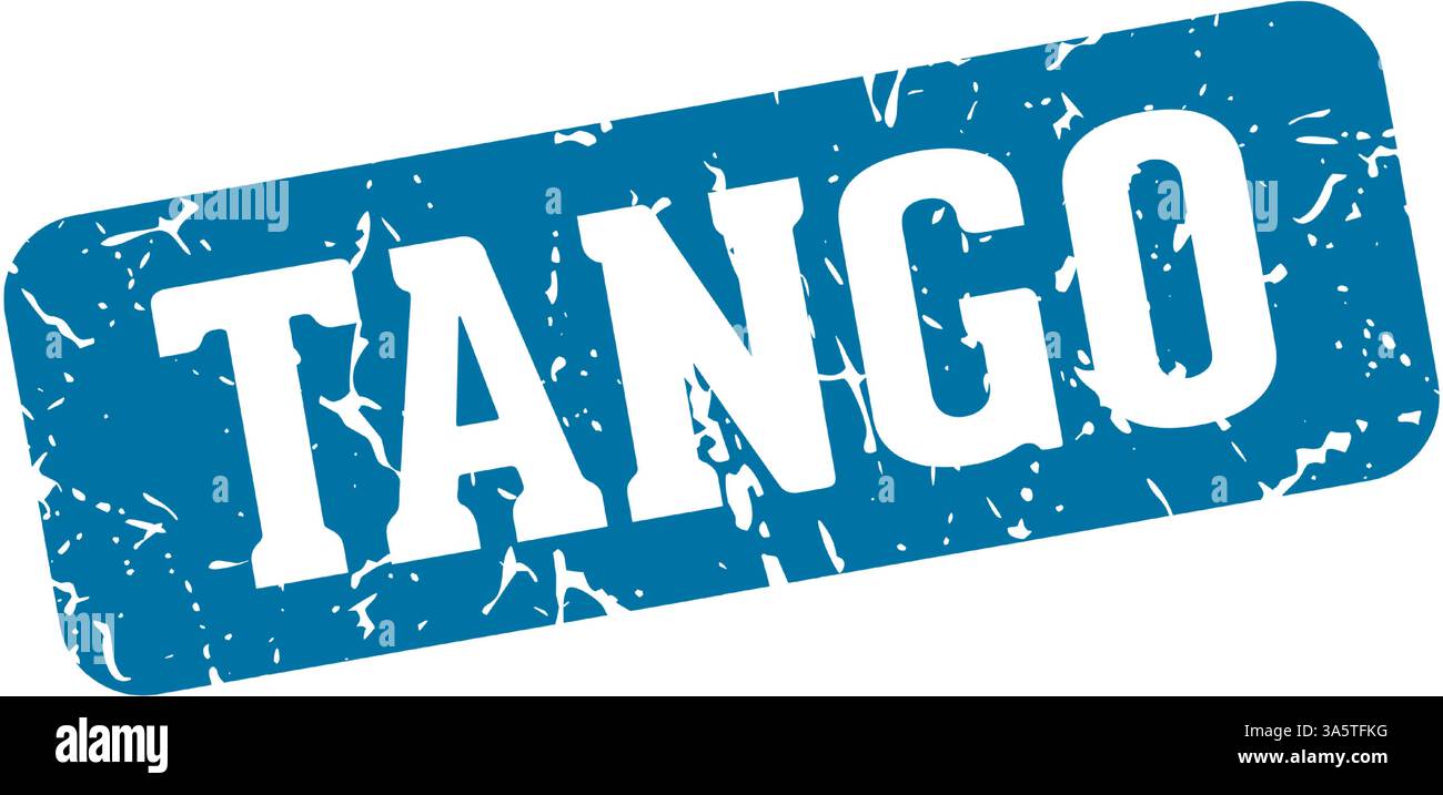 tango stamp. tango rectangular sign isolated on transparent background Stock Vector