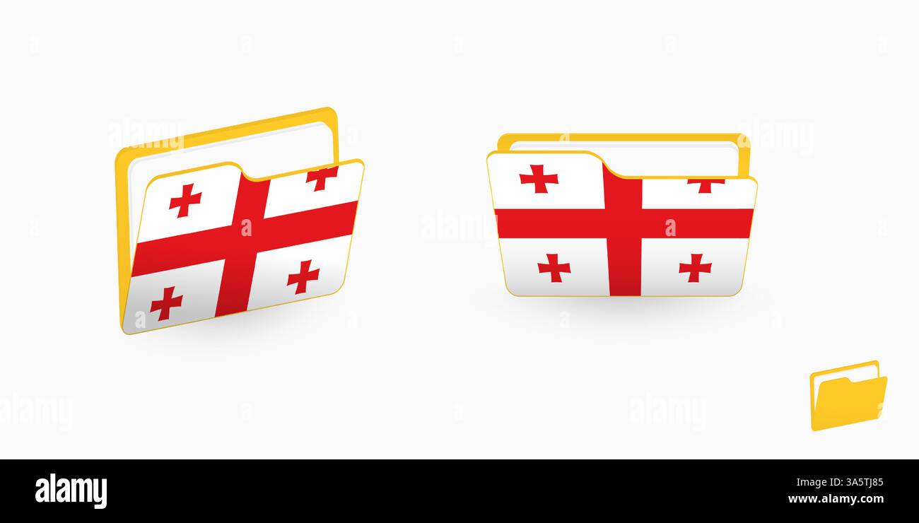 Georgia flag on two type of folder icon. Vector illustration Stock ...