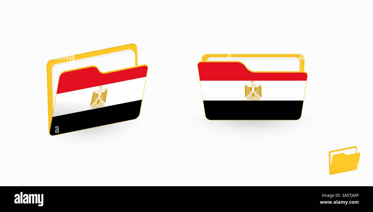 Egypt flag on two type of folder icon. Vector illustration Stock Vector ...