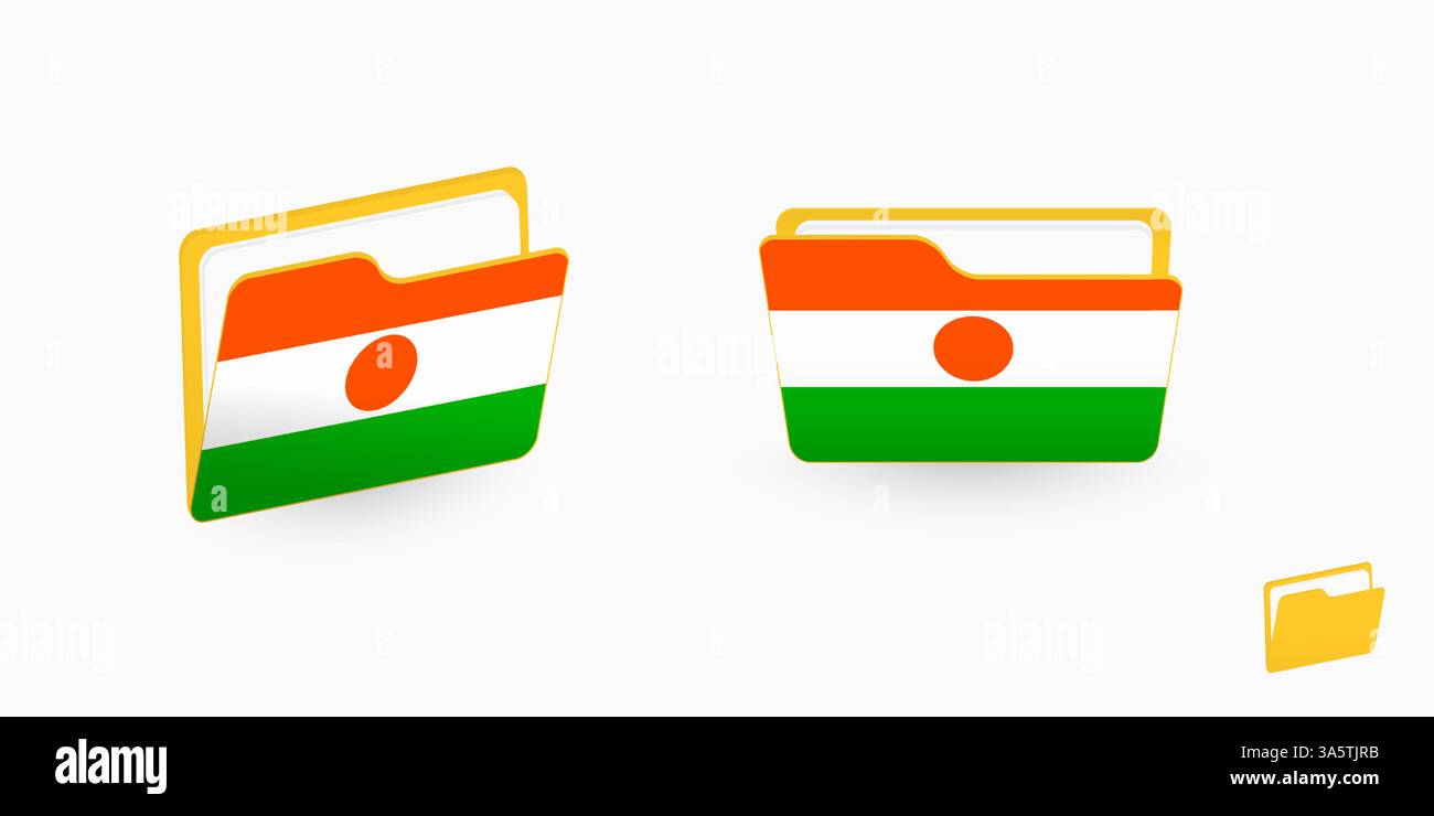Niger flag on two type of folder icon. Vector illustration Stock Vector ...