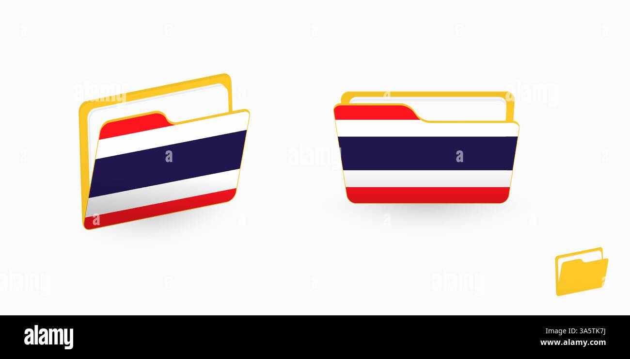 Thailand flag on two type of folder icon. Vector illustration Stock ...