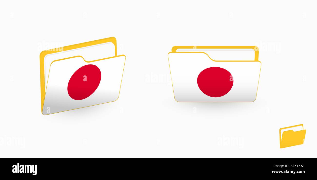 Japan flag on two type of folder icon. Vector illustration Stock Vector ...