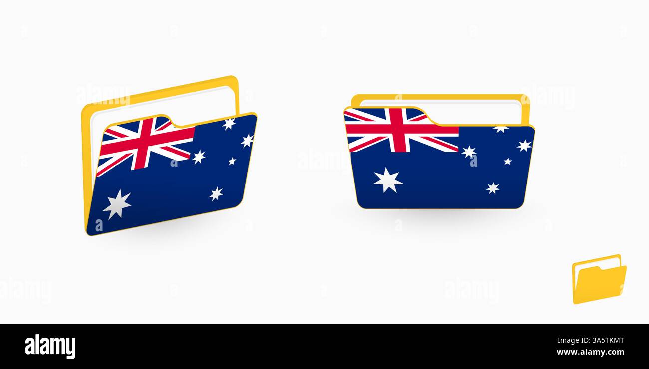 Australia flag on two type of folder icon. Vector illustration Stock ...
