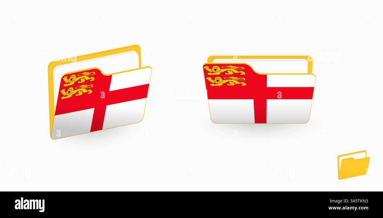 Sark flag on two type of folder icon. Vector illustration Stock Vector ...