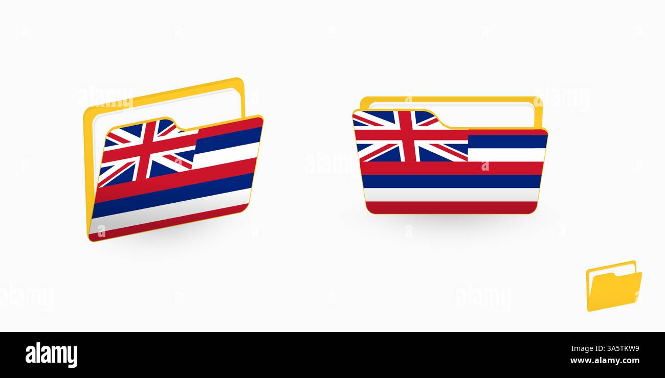 Hawaii flag on two type of folder icon. Vector illustration Stock ...