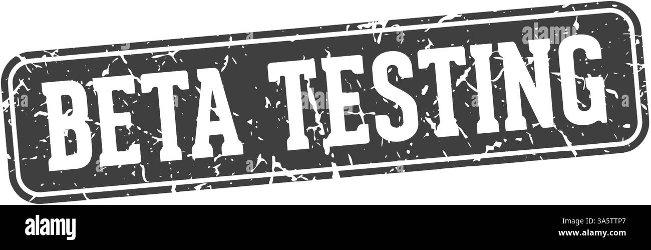 beta testing stamp. beta testing rectangular sign isolated on transparent background Stock Vector