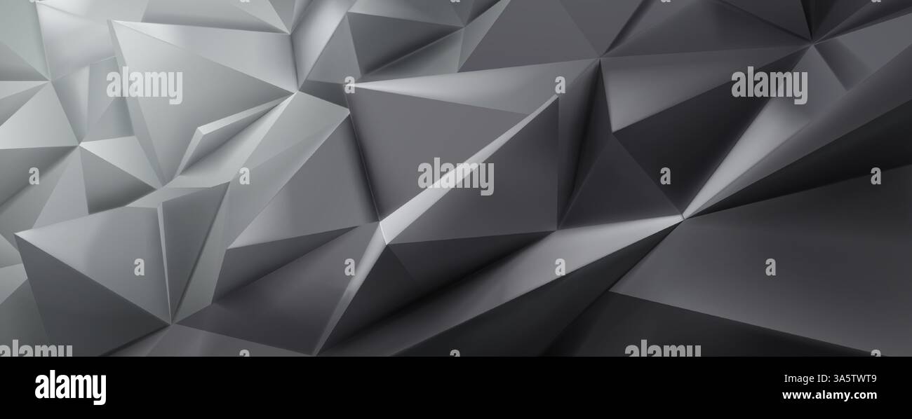 Vibrant abstract crystal background featuring a mosaic of interconnected gray and black shapes, creating a dynamic, geometric pattern with varying sha Stock Vector
