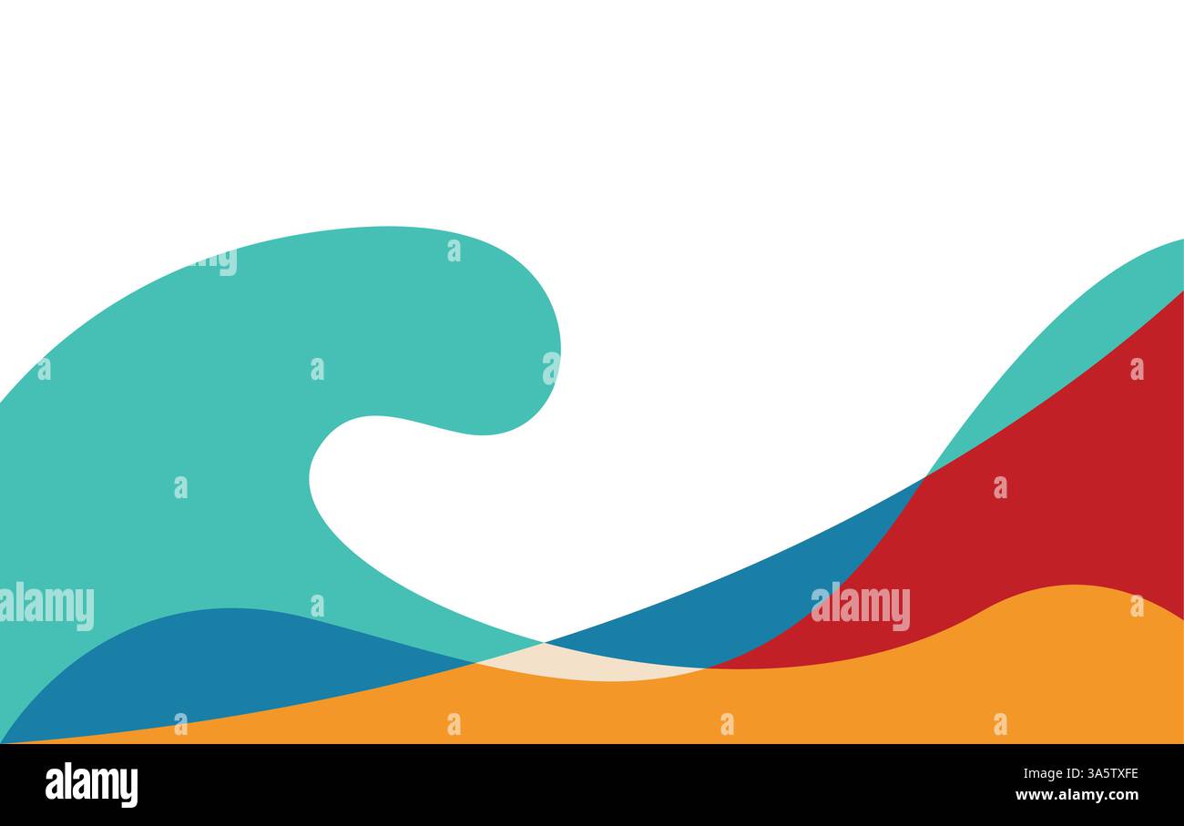 Fluid wave colorful abstract background dynamic vector. Summer Abstract Background Design Stock Vector