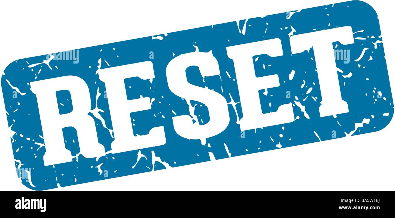 reset stamp. reset rectangular sign isolated on transparent background Stock Vector