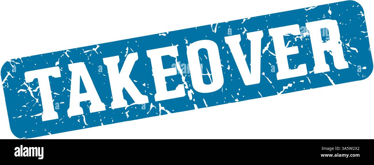 takeover stamp. takeover rectangular sign isolated on transparent background Stock Vector