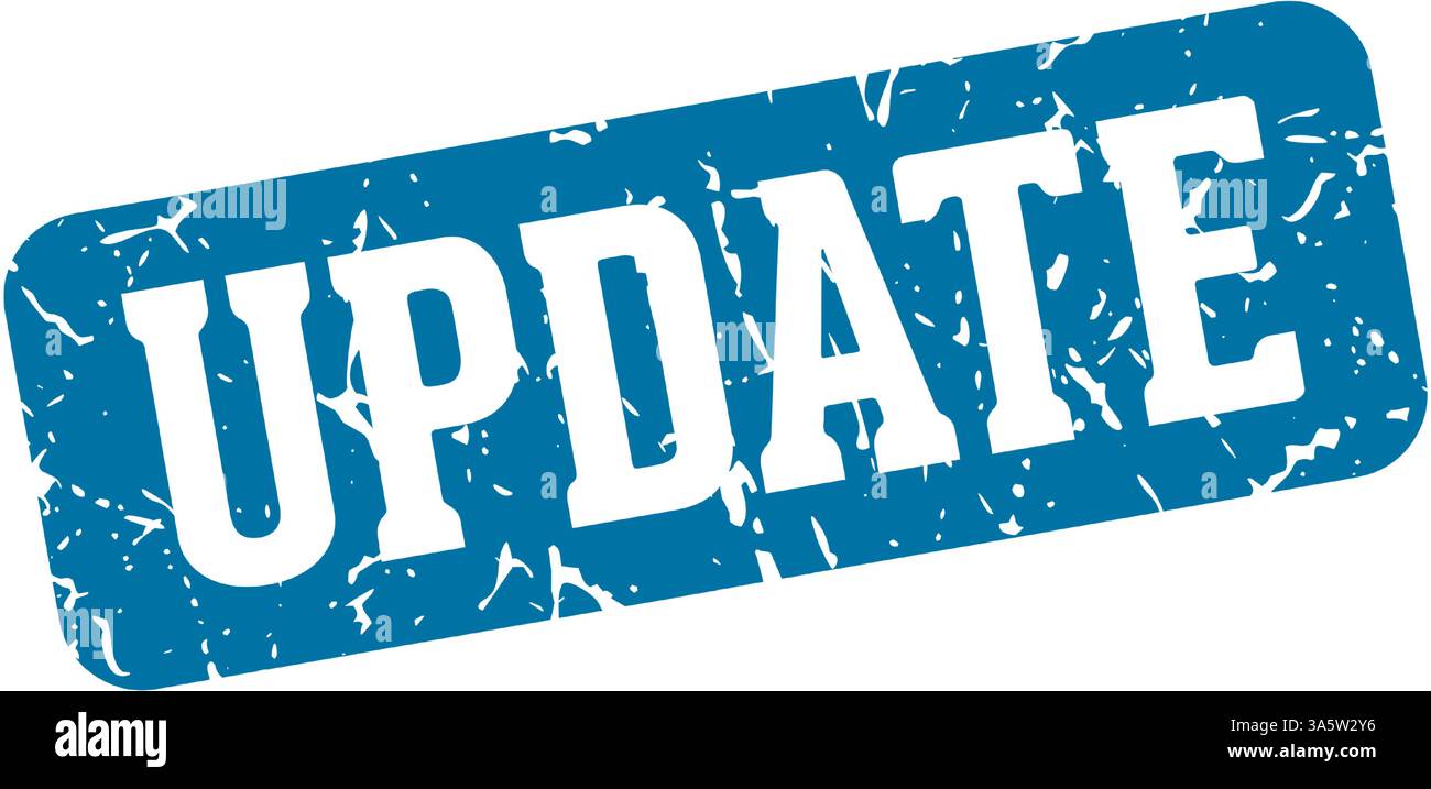 update stamp. update rectangular sign isolated on transparent ...